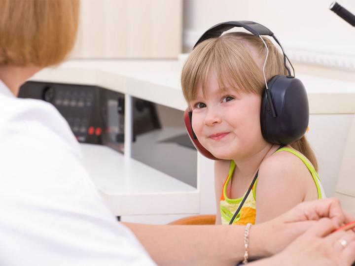 Child wearing headphones
